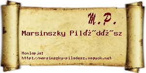 Marsinszky Piládész névjegykártya
